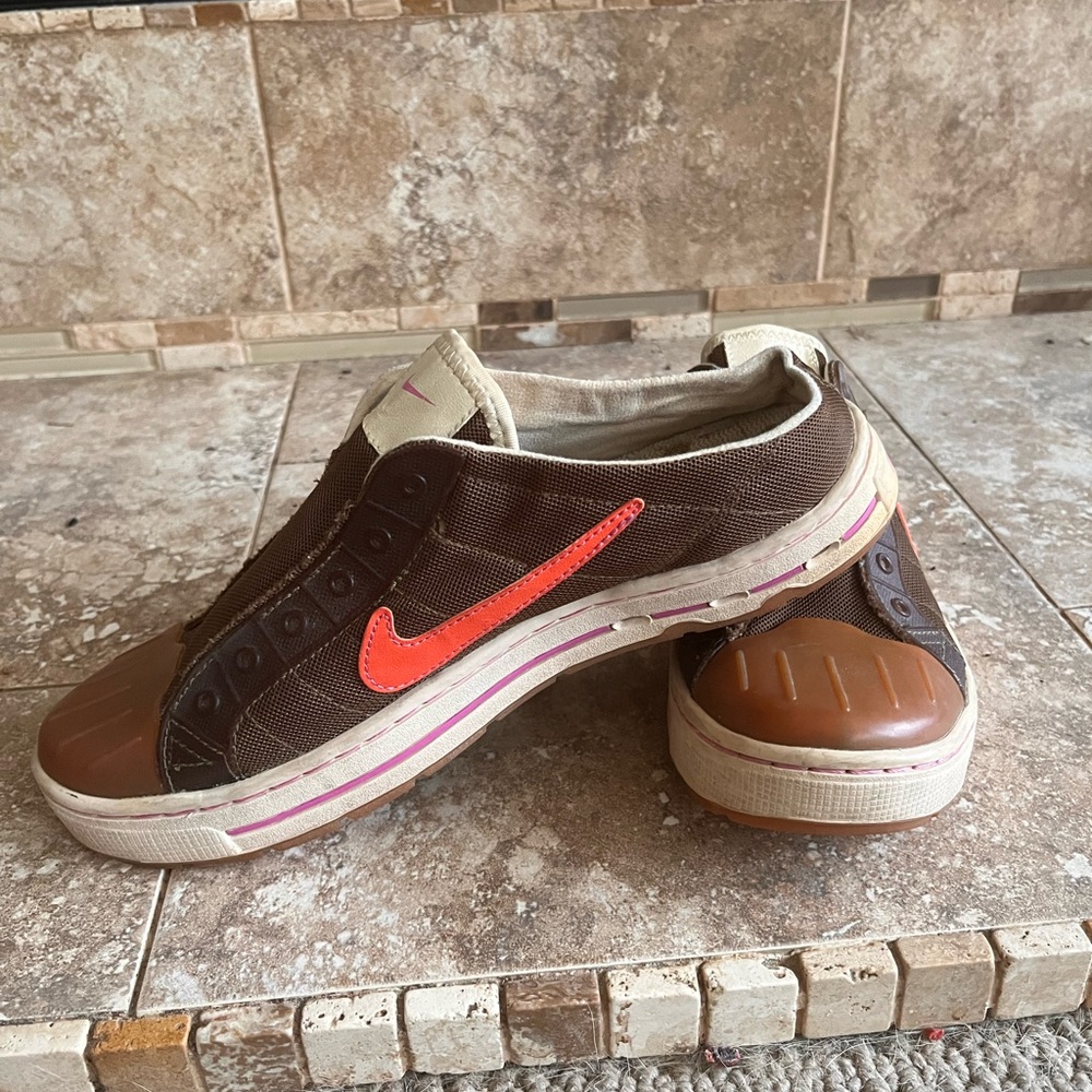 Nike Brown and Cream Casual Sneakers  Women’s Size 10